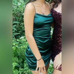 dark green homecoming dress